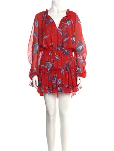 Pre-owned Misa Floral Print Mini Dress In Multi