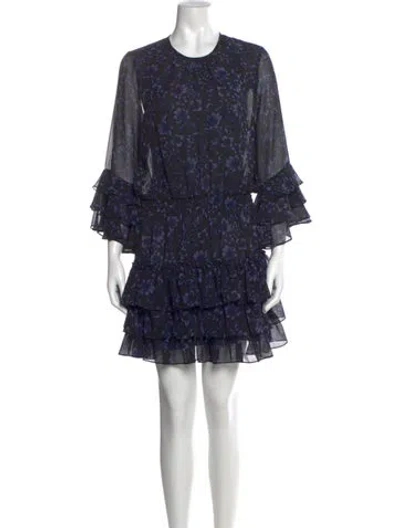 Pre-owned Misa Floral Print Mini Dress In Multi