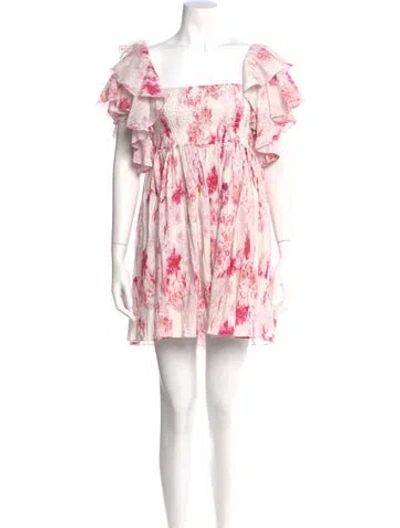 Pre-owned Misa Floral Print Mini Dress In Multi