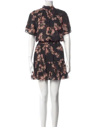 Pre-owned Misa Floral Print Mini Dress In Multi