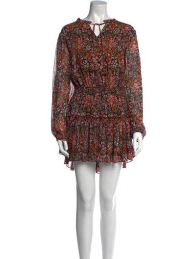 Pre-owned Misa Floral Print Mini Dress In Multi