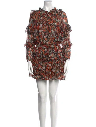 Pre-owned Misa Floral Print Mini Dress In Multi