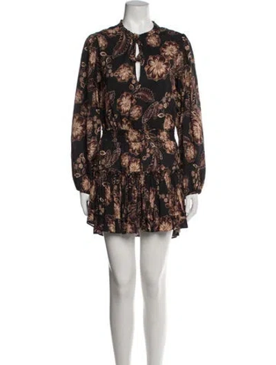 Pre-owned Misa Floral Print Mini Dress In Multi