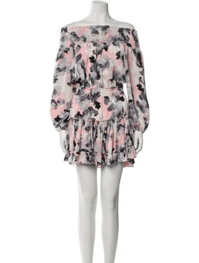 Pre-owned Misa Floral Print Mini Dress In Multi