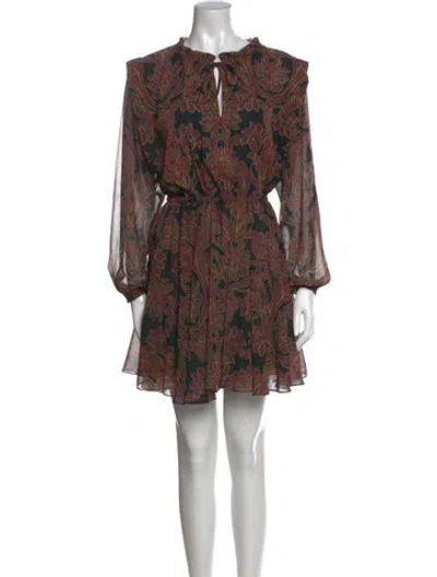 Pre-owned Misa Floral Print Mini Dress In Multi