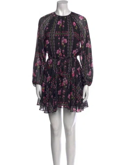 Pre-owned Misa Floral Print Mini Dress In Multi