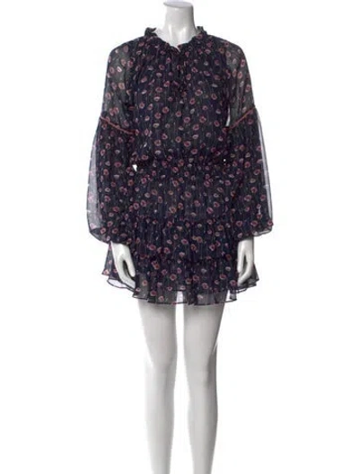 Pre-owned Misa Floral Print Mini Dress In Multi