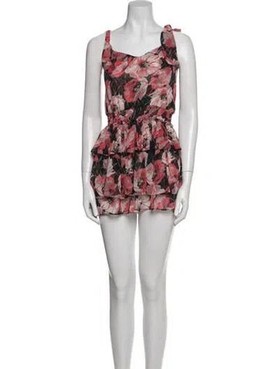 Pre-owned Misa Floral Print Mini Dress In Multi