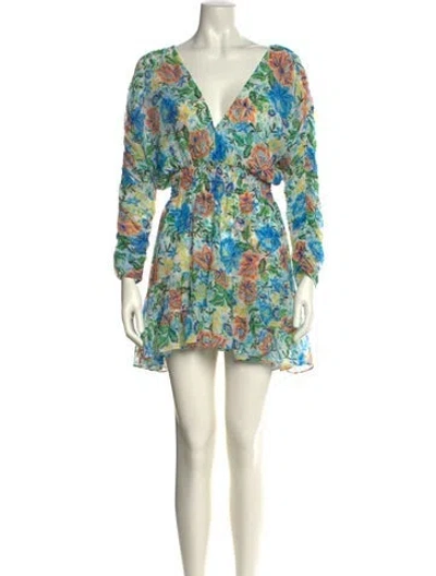 Pre-owned Misa Floral Print Mini Dress In Multi