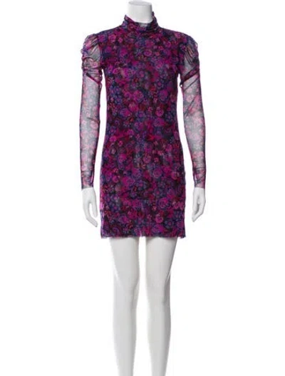 Pre-owned Misa Floral Print Mini Dress In Multi