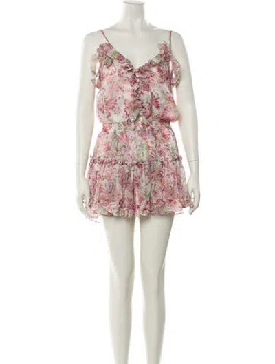 Pre-owned Misa Floral Print Mini Dress In Multi