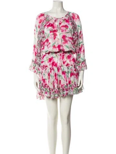 Pre-owned Misa Floral Print Mini Dress In Multi