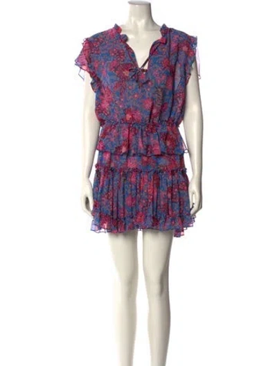Pre-owned Misa Floral Print Mini Dress In Multi