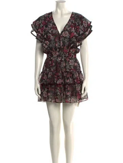 Pre-owned Misa Floral Print Mini Dress In Multi