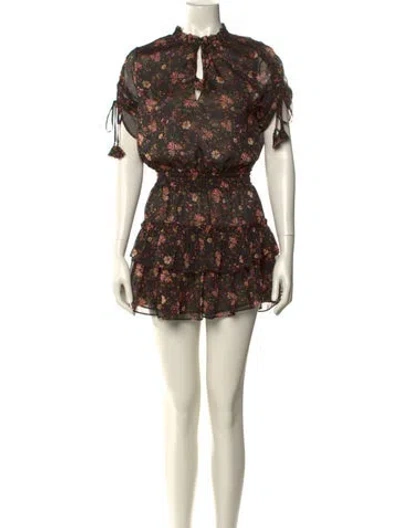 Pre-owned Misa Floral Print Mini Dress In Multi