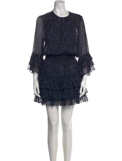 Pre-owned Misa Floral Print Mini Dress In Multi