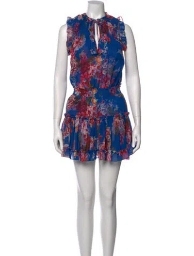 Pre-owned Misa Floral Print Mini Dress In Multi