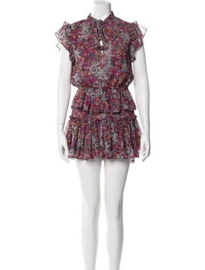 Pre-owned Misa Floral Print Mini Dress In Multi
