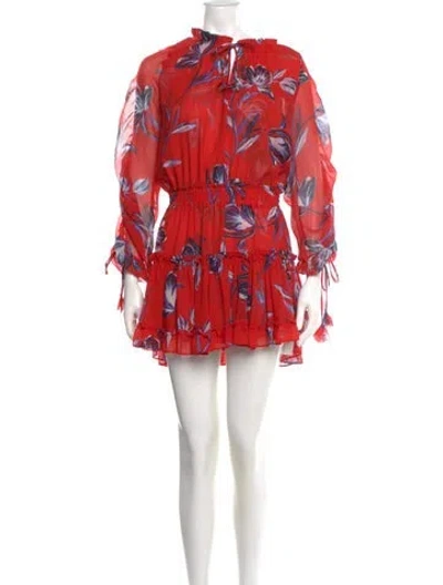 Pre-owned Misa Floral Print Mini Dress In Multi