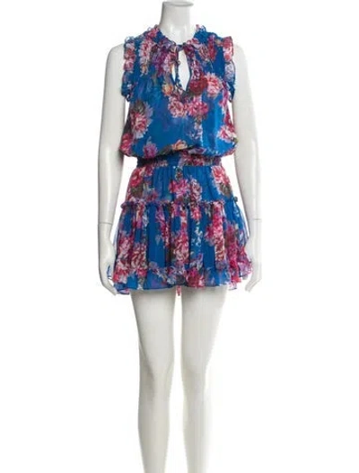 Pre-owned Misa Floral Print Mini Dress In Multi