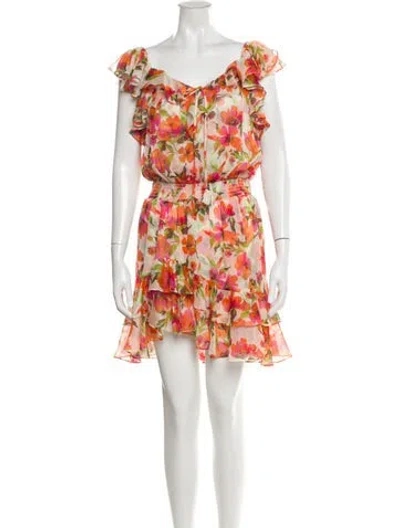 Pre-owned Misa Floral Print Mini Dress In Multi