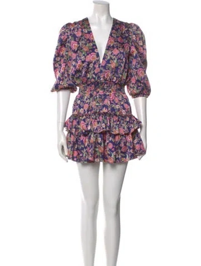 Pre-owned Misa Floral Print Mini Dress In Multi