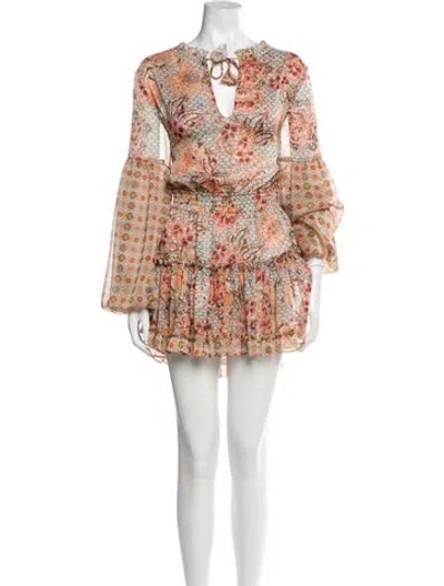 Pre-owned Misa Floral Print Mini Dress In Multi