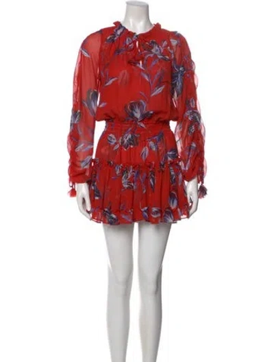 Pre-owned Misa Floral Print Mini Dress In Multi