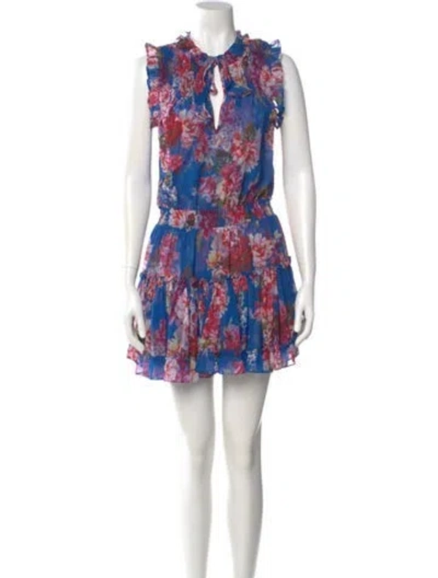Pre-owned Misa Floral Print Mini Dress In Multi