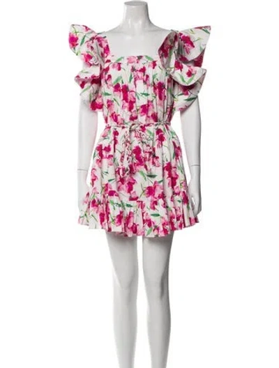 Pre-owned Misa Floral Print Mini Dress In Multi