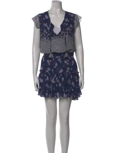 Pre-owned Misa Floral Print Mini Dress In Multi
