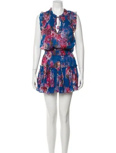 Pre-owned Misa Floral Print Mini Dress In Multi