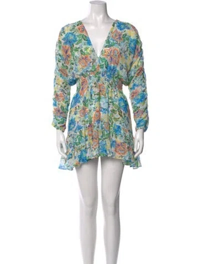 Pre-owned Misa Floral Print Mini Dress In Multi