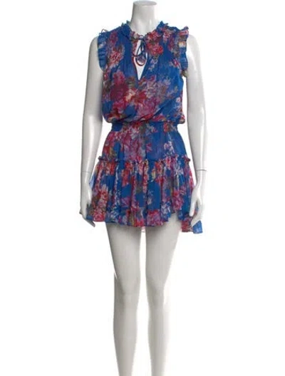 Pre-owned Misa Floral Print Mini Dress In Multi