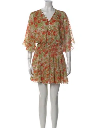 Pre-owned Misa Floral Print Mini Dress In Multi
