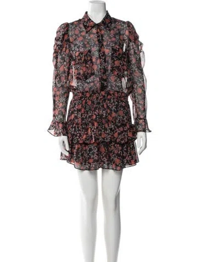 Pre-owned Misa Floral Print Mini Dress In Multi