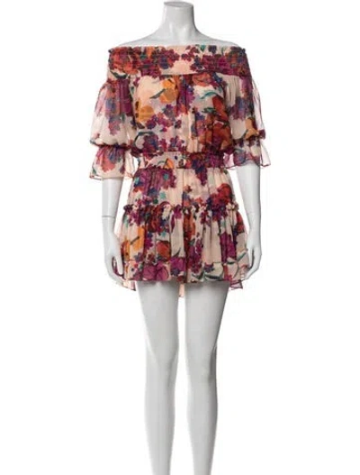 Pre-owned Misa Floral Print Mini Dress In Multi