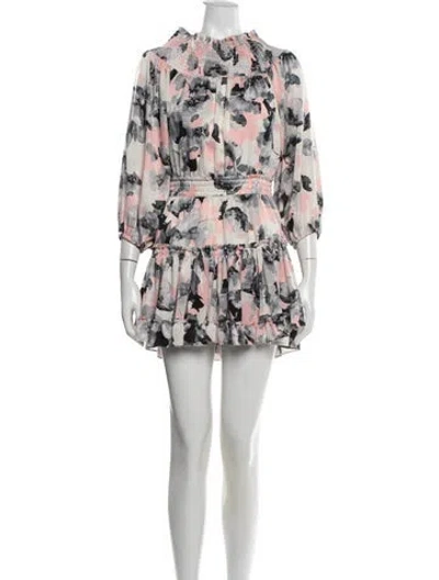 Pre-owned Misa Floral Print Mini Dress In Multi
