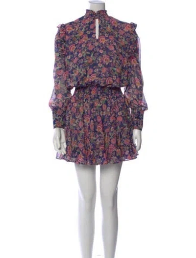 Pre-owned Misa Floral Print Mini Dress In Multi