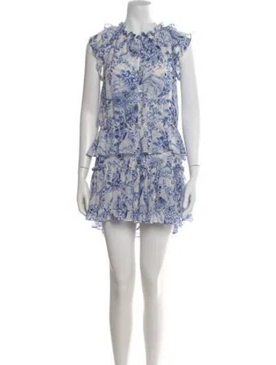 Pre-owned Misa Floral Print Mini Dress In Multi