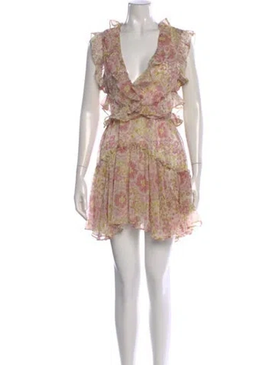 Pre-owned Misa Floral Print Mini Dress In Multi