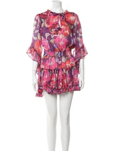 Pre-owned Misa Floral Print Mini Dress In Multi