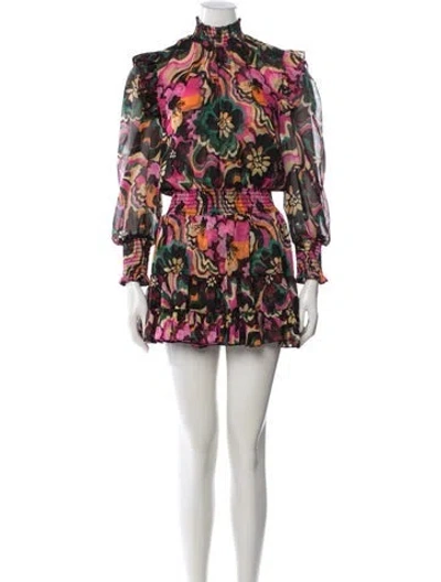 Pre-owned Misa Floral Print Mini Dress In Multi