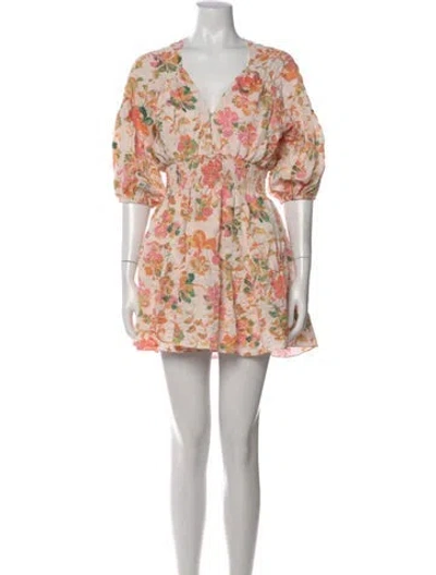 Pre-owned Misa Floral Print Mini Dress In Multi