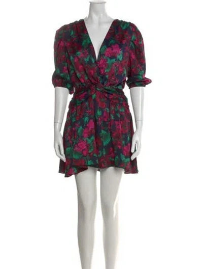 Pre-owned Misa Floral Print Mini Dress In Multi