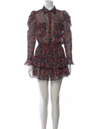 Pre-owned Misa Floral Print Mini Dress In Multi