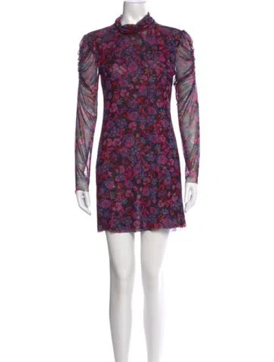 Pre-owned Misa Floral Print Mini Dress In Multi