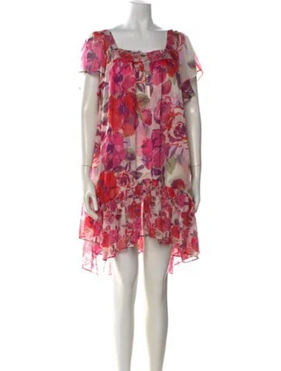 Pre-owned Misa Floral Print Mini Dress In Multi