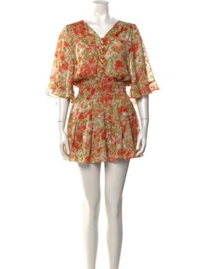 Pre-owned Misa Floral Print Mini Dress In Multi