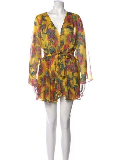 Pre-owned Misa Floral Print Mini Dress In Multi